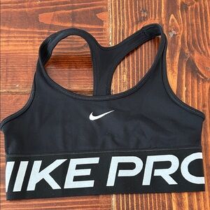 Girls Nike Pro Black and White Sports Bra